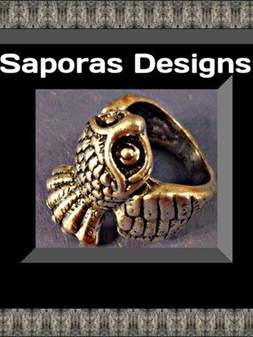Vintage Theme Silver Tone Owl Design Ring Size 6